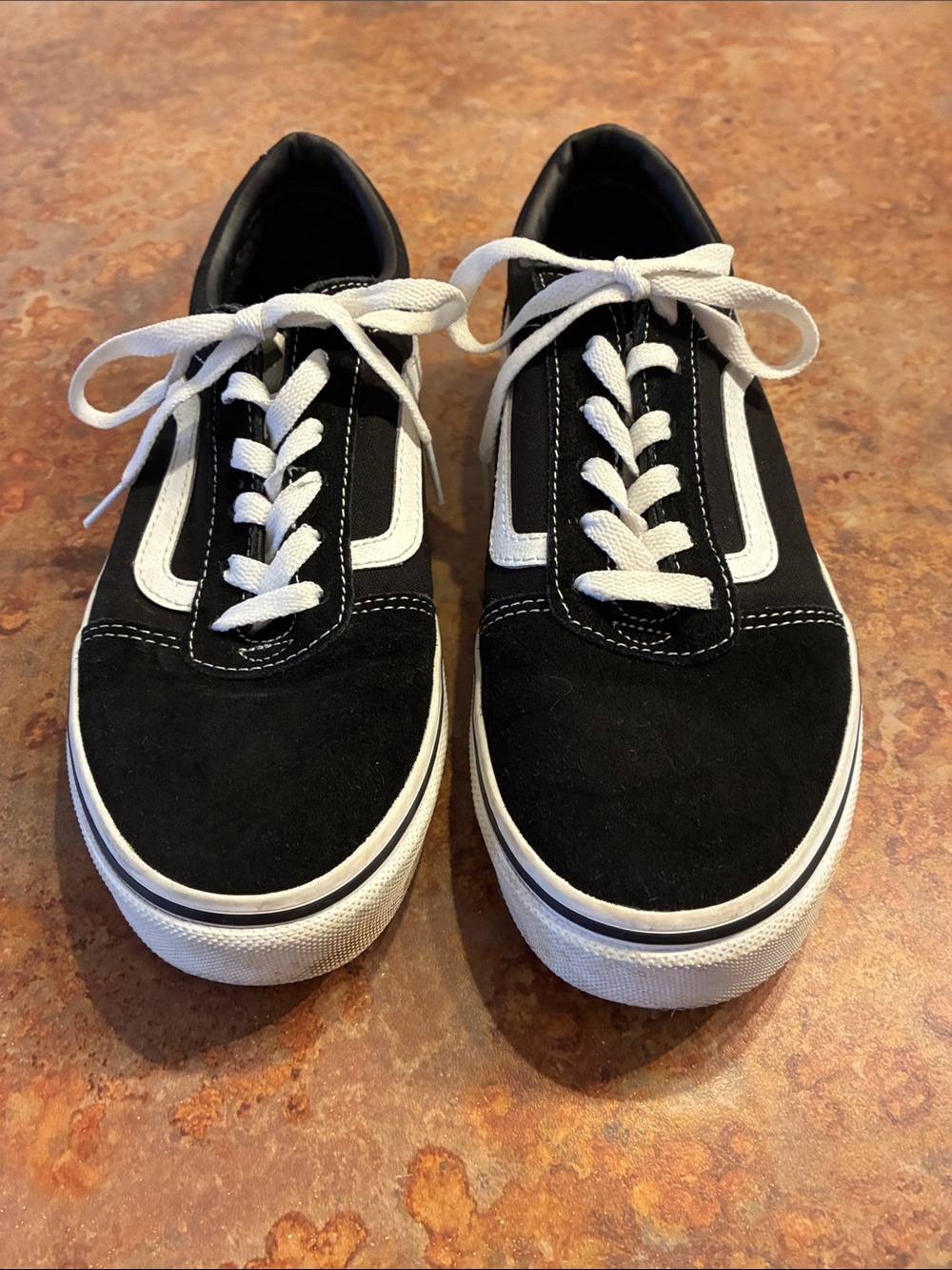 Vans Black and White Low-Top Skate Shoes